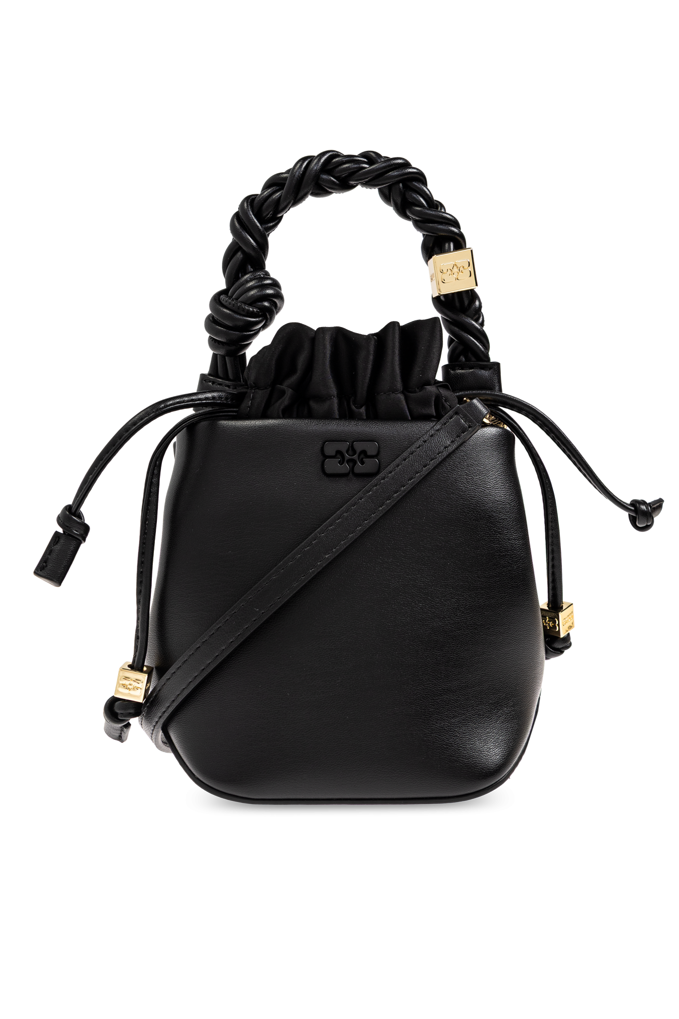 Black Mini GANNI Bou Bucket Bag