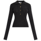 Mini Ribbed Merino Polo Black