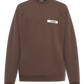 Brown sweatshirt with a small logo on a white background