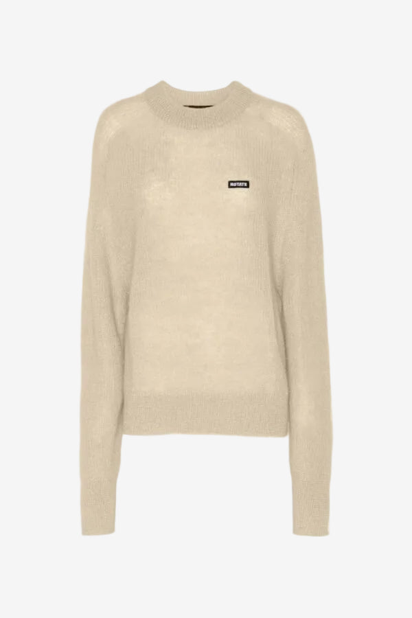 Light Knit Logo Sweater Beige
