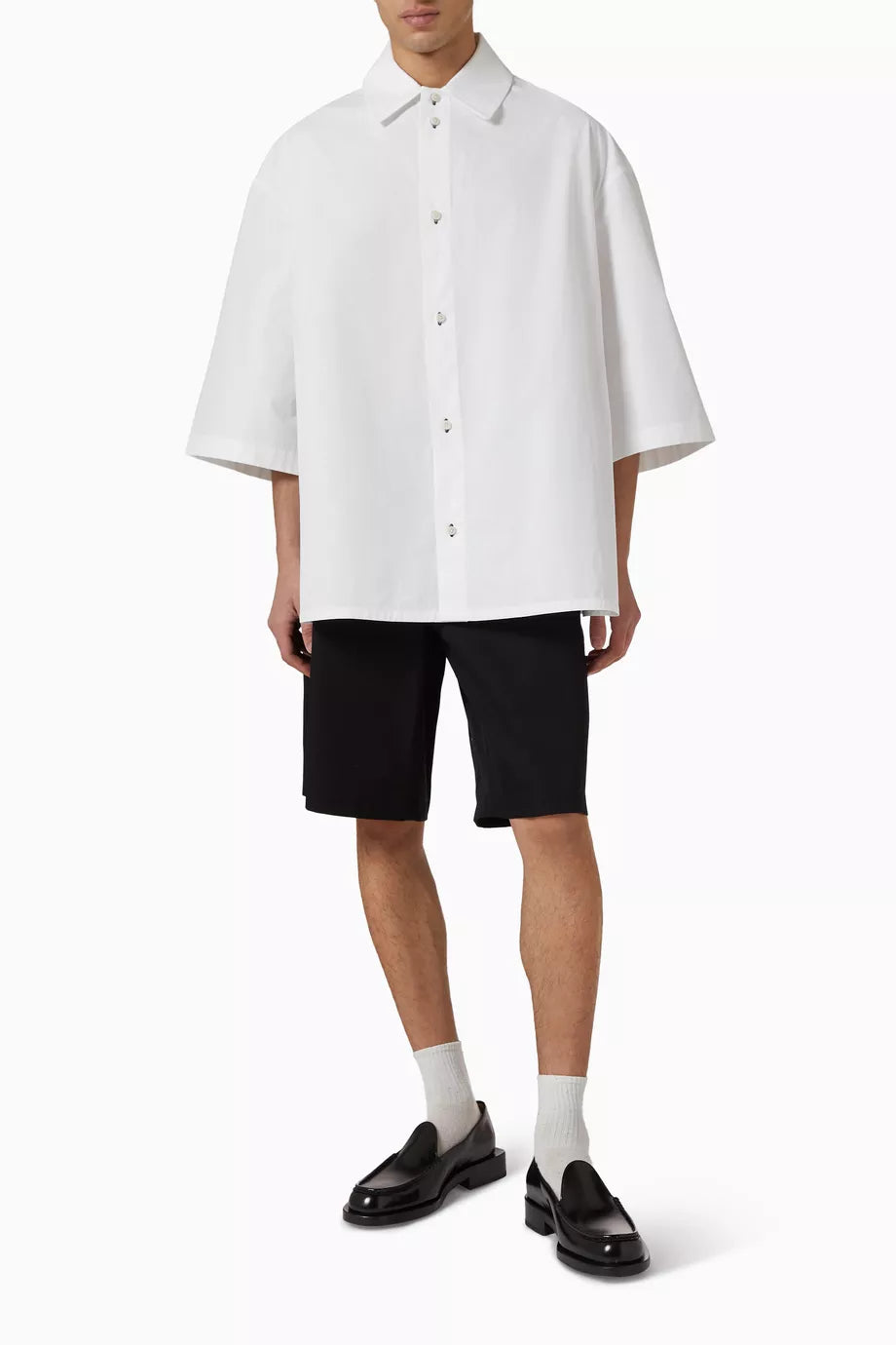 Black Camargue cotton canvas shorts