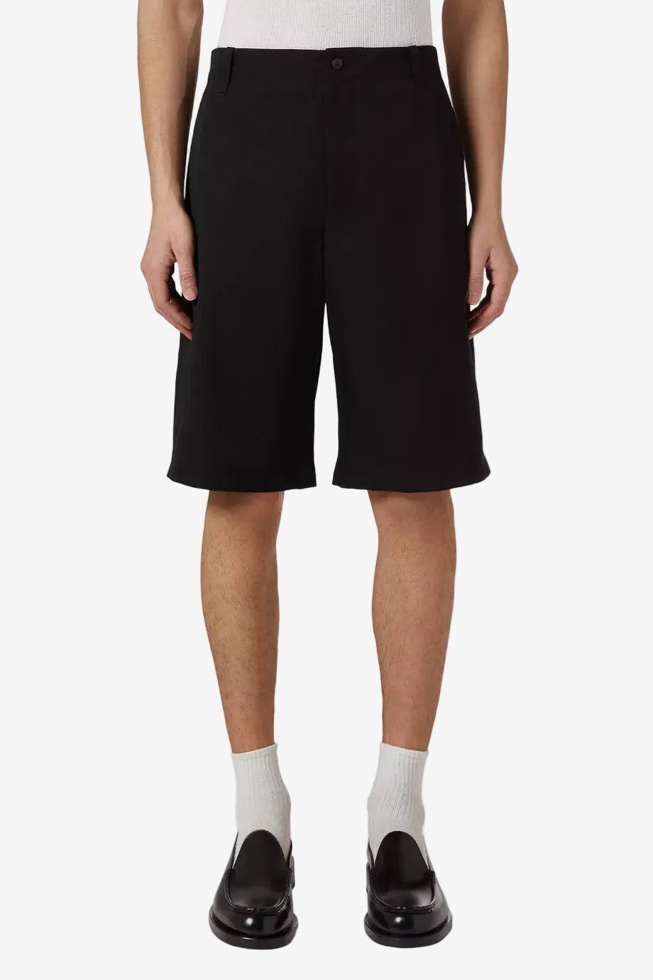 Black Camargue cotton canvas shorts
