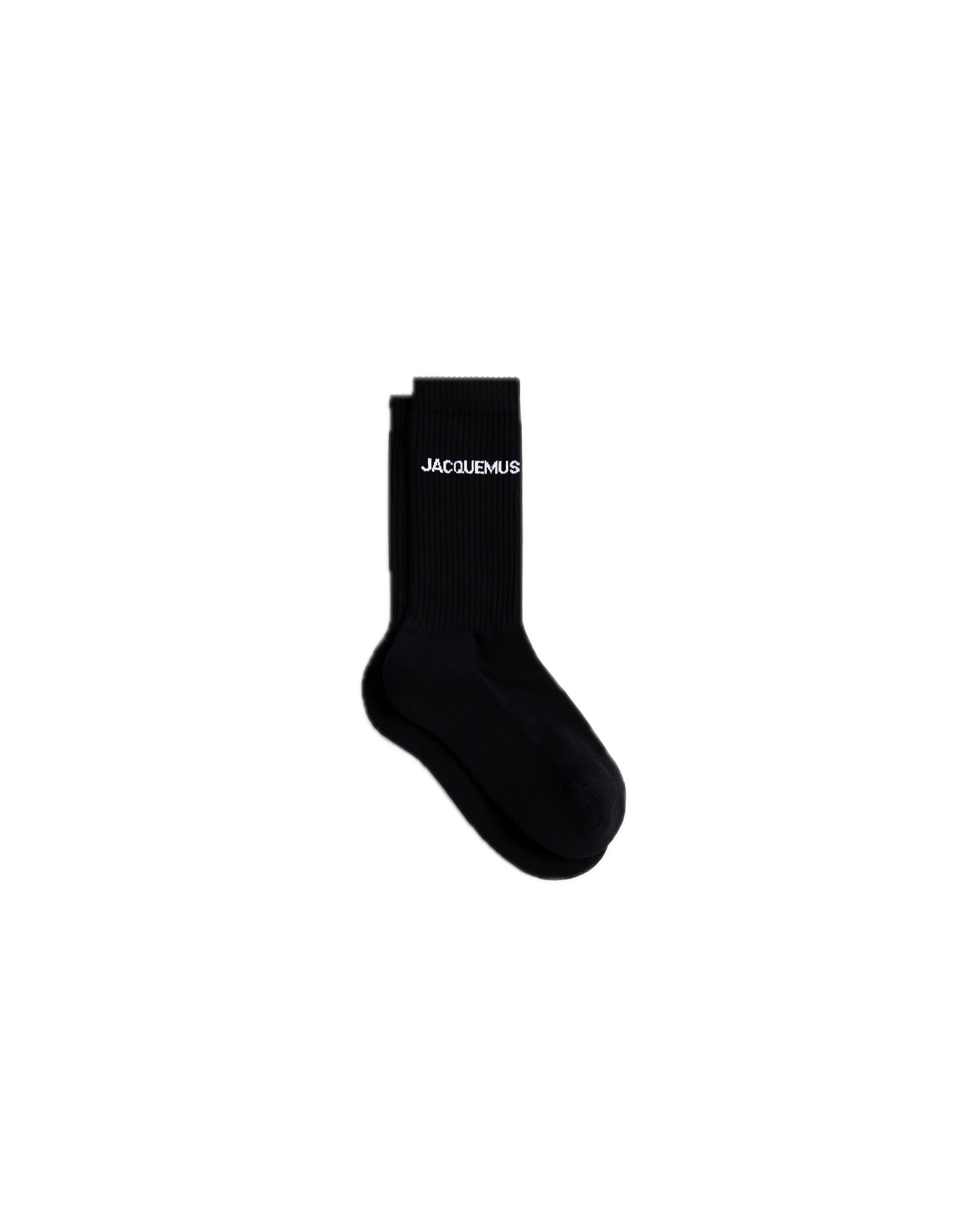 Black sock with 'Jacquemus' branding on a white background