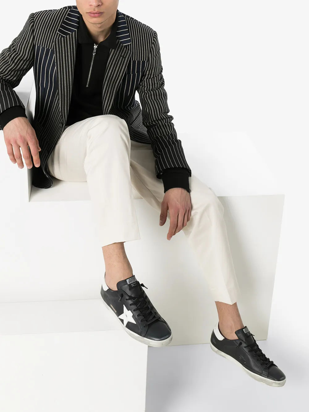 Super-Star Black White Leather