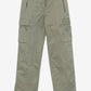 Green cargo pants on a white background