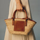 Le petit panier Soli brown raffia bag