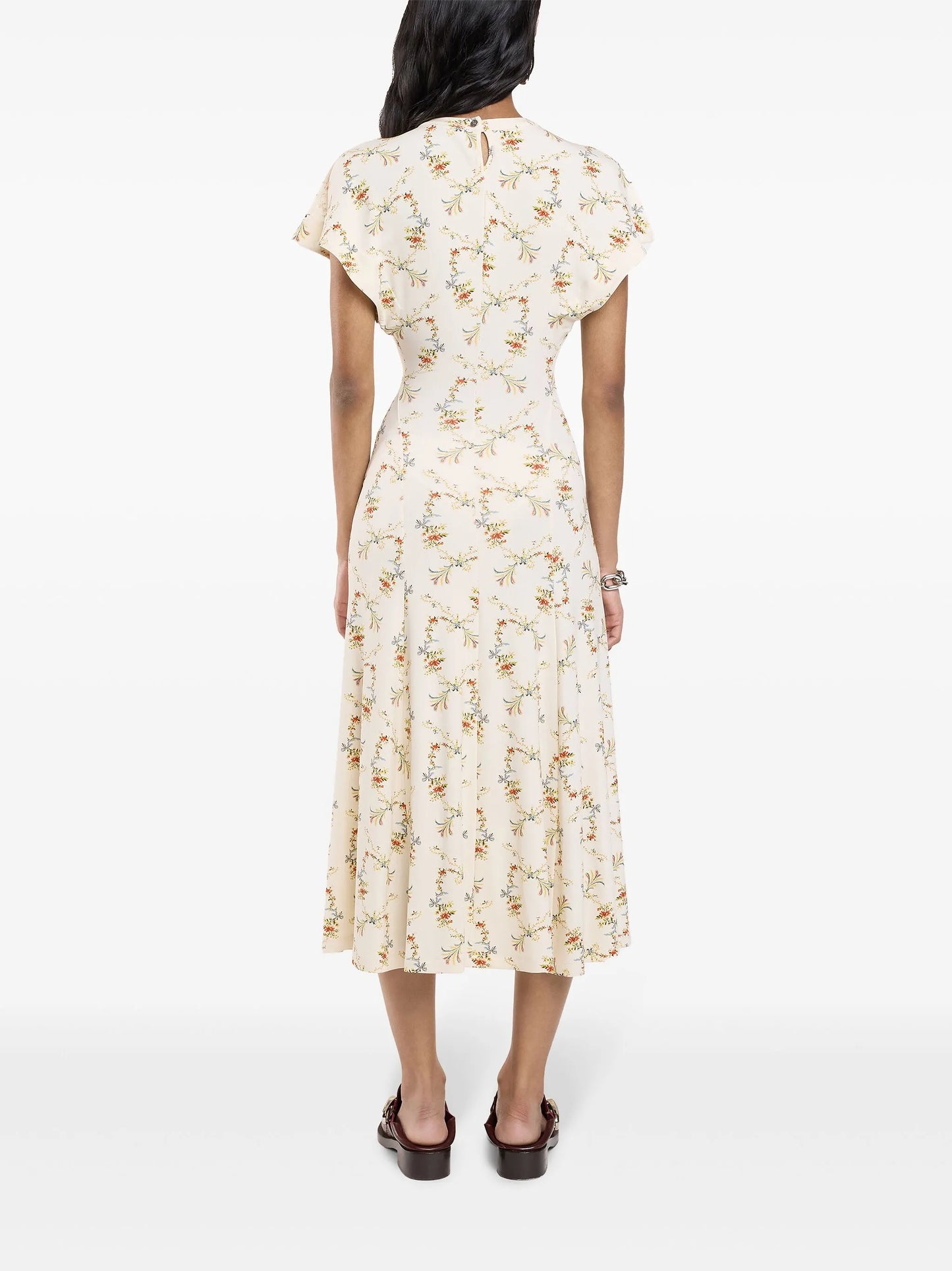Rabanne Floral-print ruched midi dress
