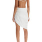 White ruched dress on a white background