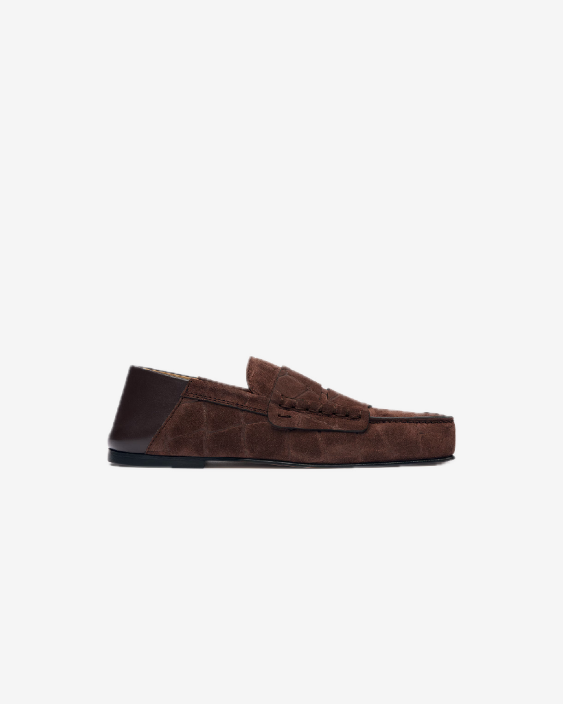 Brown loafer shoe on a white background