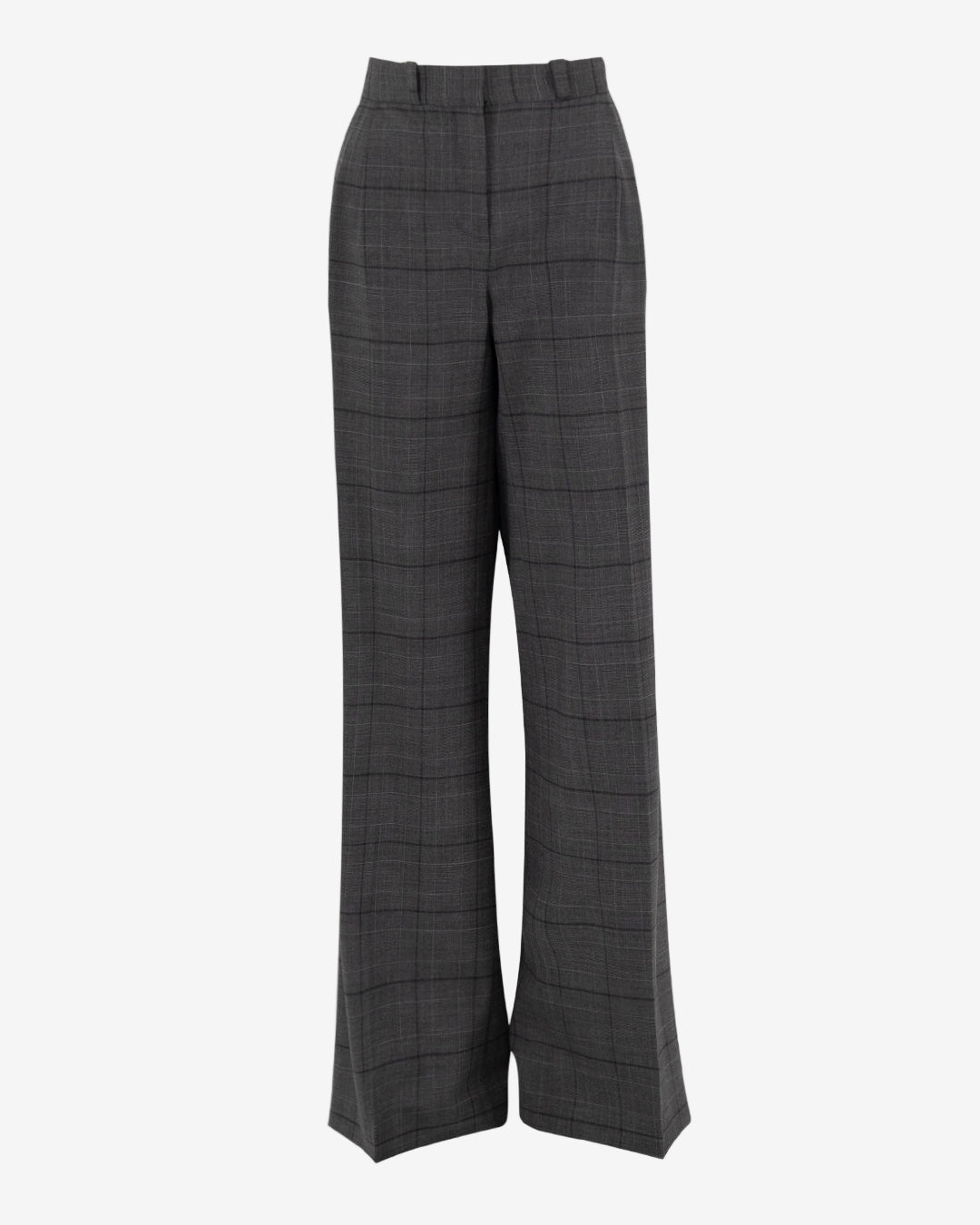 Gray checkered pants on a white background
