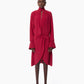 High-neck silk midi dress