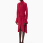 High-neck silk midi dress