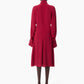 High-neck silk midi dress