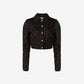 Black jacket with gold buttons on a white background