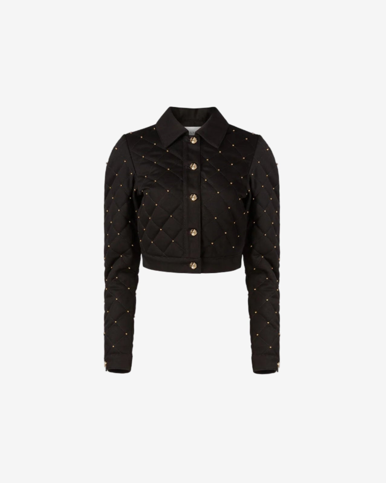 Black jacket with gold buttons on a white background