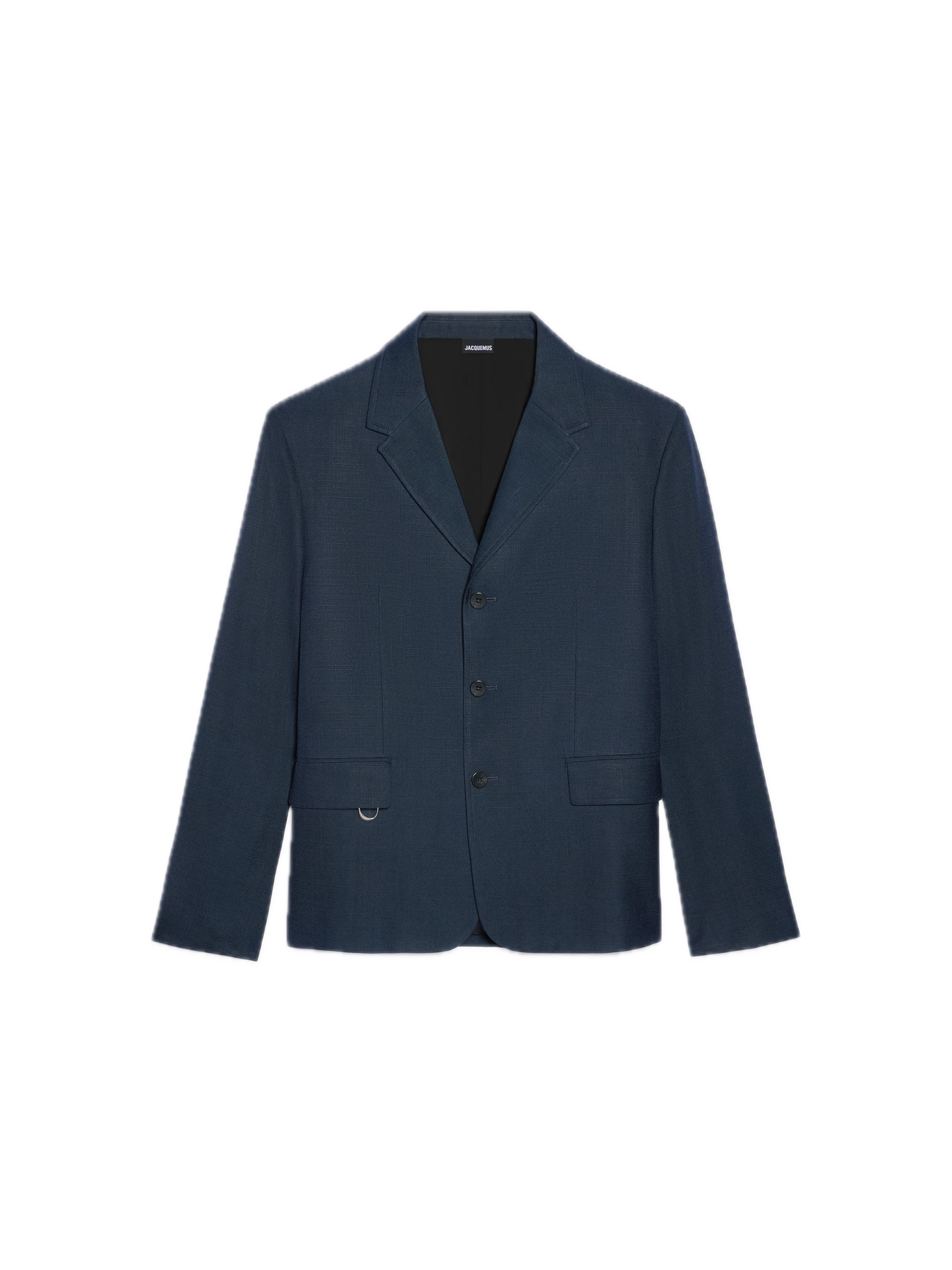 Navy blue blazer on a white background