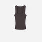 brown Crafted from soft ribbed cotton jersey, this fitted tank top is defined by a second skin silhouette and a minimalist design, finished with the signature grosgrain logo detail at the back.

100% ribbed cotton jersey construction

Fitted, second skin silhouette

Square neckline

Ribbed neckline and armholes

Embroidered grosgrain logo at the back