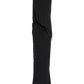 Black strapless gown on a white background