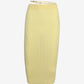 Yellow pencil skirt on a light gray background