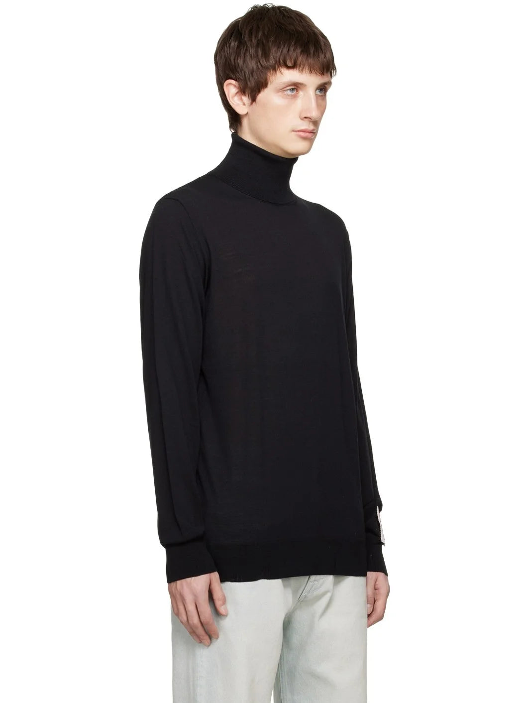 Black Distressed Turtleneck