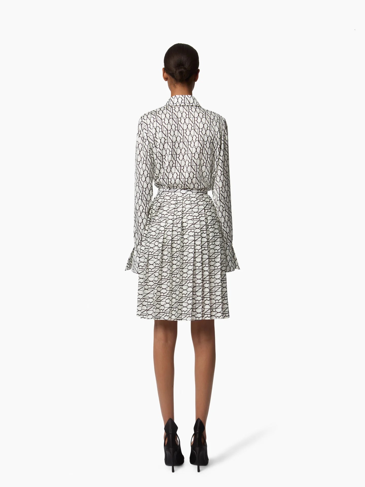 ALL OVER NR LOGO PLEATED MINI SKIRT