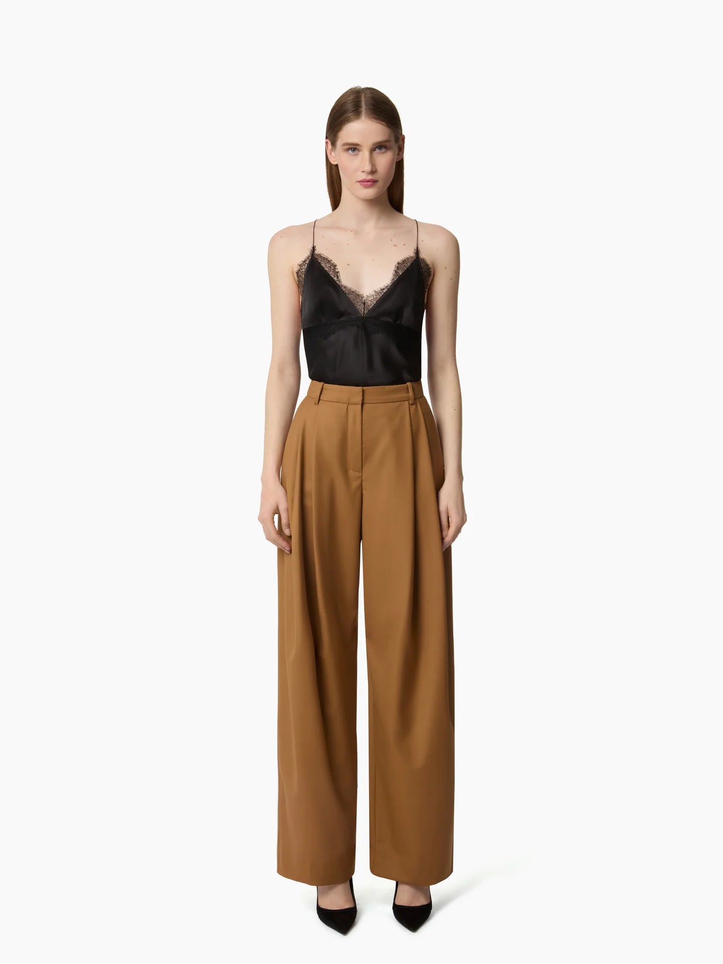 Tan pants on a white background