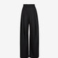 Black wide-leg pants on a white background