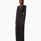 Black wide-leg pants on a white background