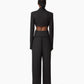 Black wide-leg pants on a white background