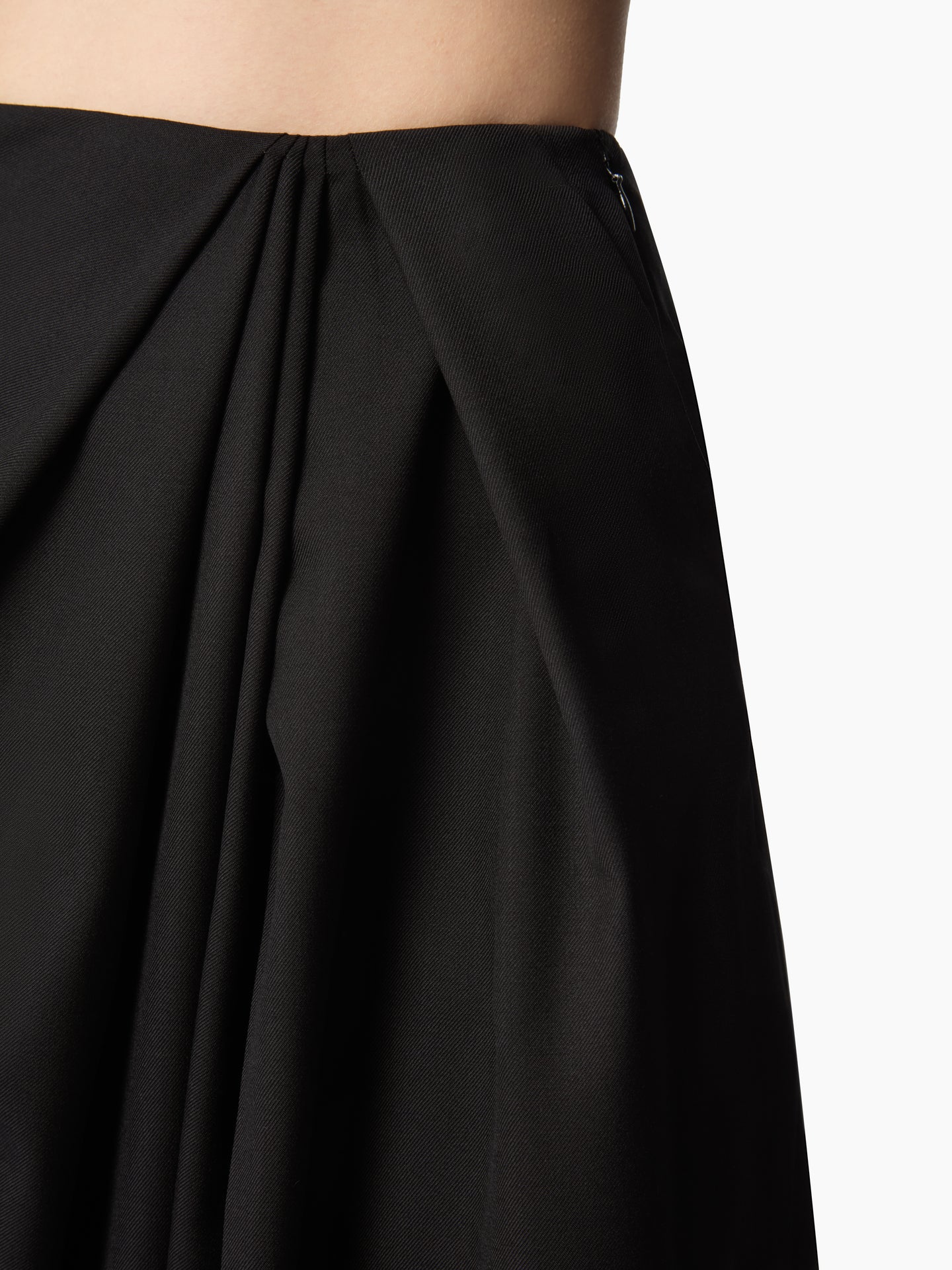 DRAPED LARGE PANTS IN WOOL GABARDINE