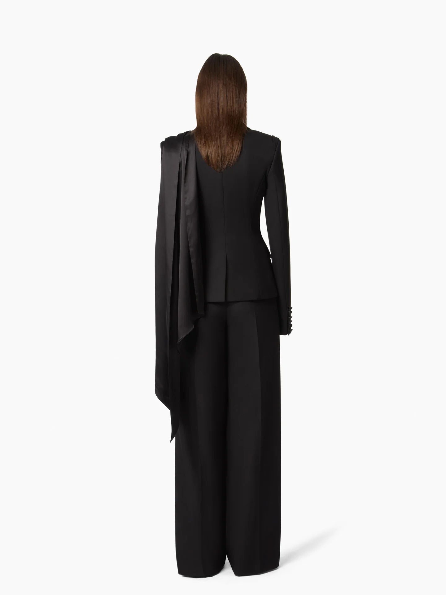 DRAPED LARGE PANTS IN WOOL GABARDINE