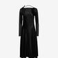 BACKLESS & LONG SLEEVES MIDI DRESS IN SATIN