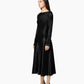 BACKLESS & LONG SLEEVES MIDI DRESS IN SATIN