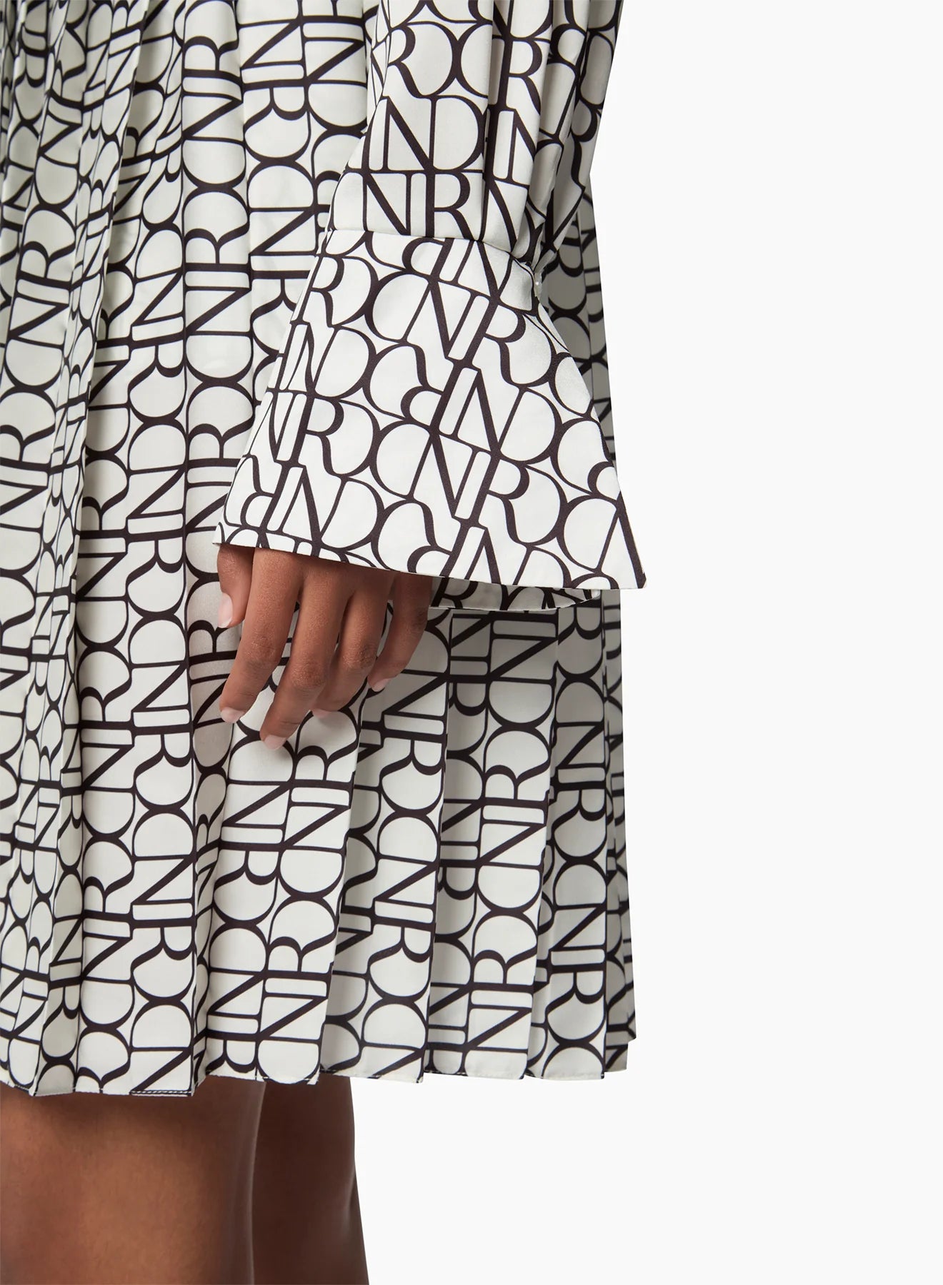 ALL OVER NR LOGO PRINT SHIRT WITH BELL CUFFS