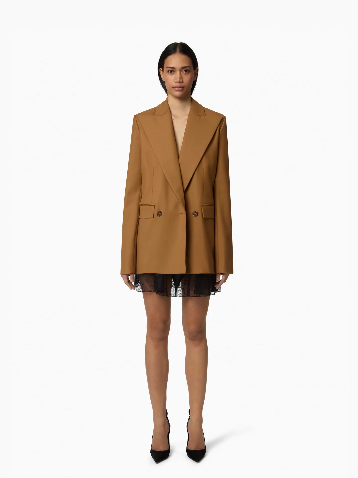 DOUBLE-BREASTED JACKET IN WOOL GABARDINE