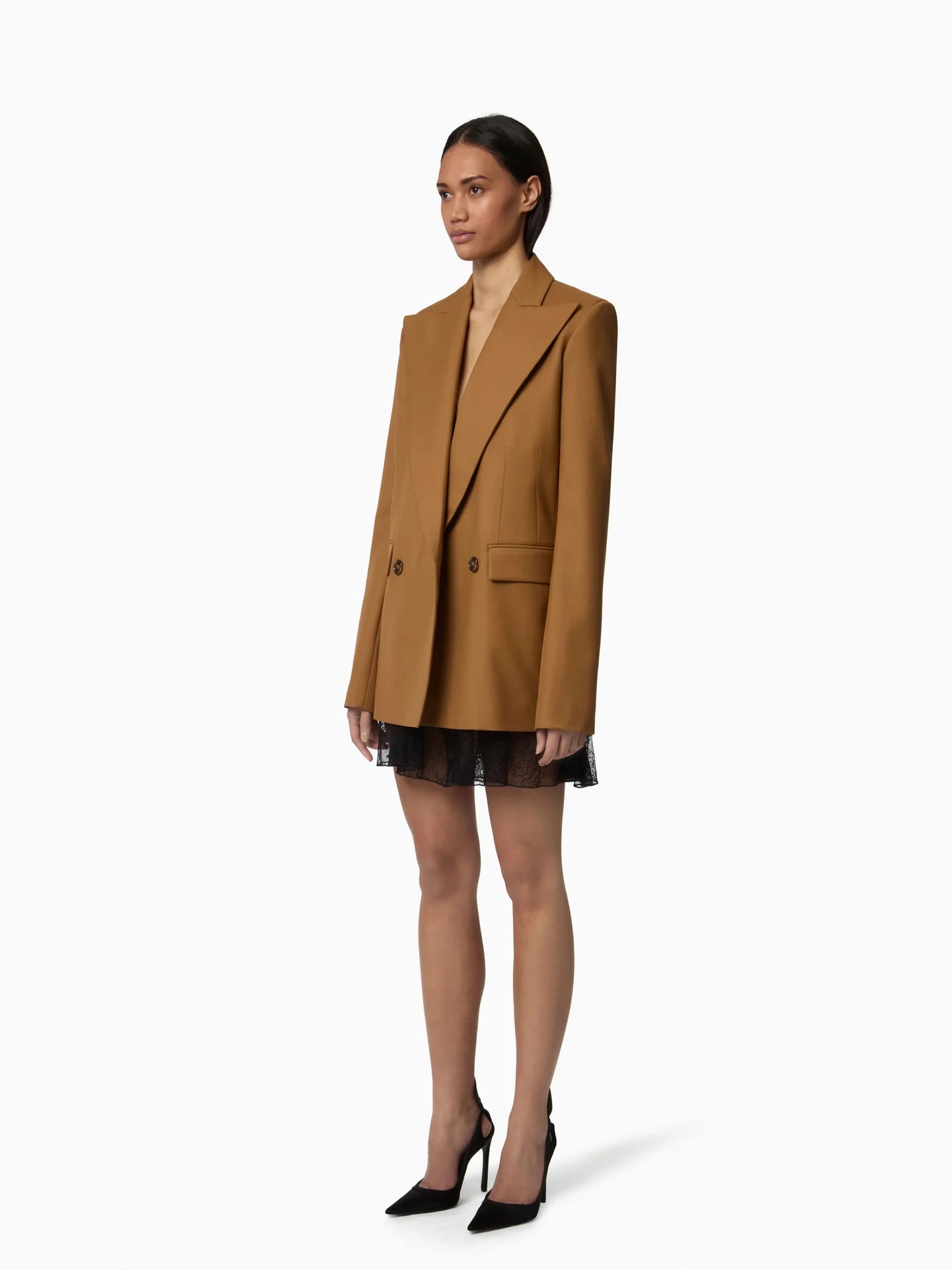 DOUBLE-BREASTED JACKET IN WOOL GABARDINE
