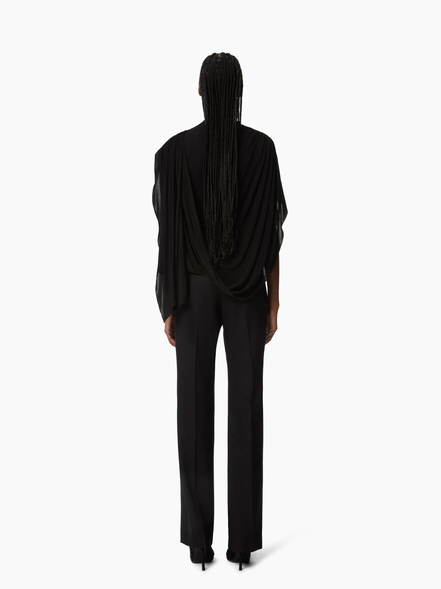 Highneck Fluid Droped Top In Stretch Jersey
