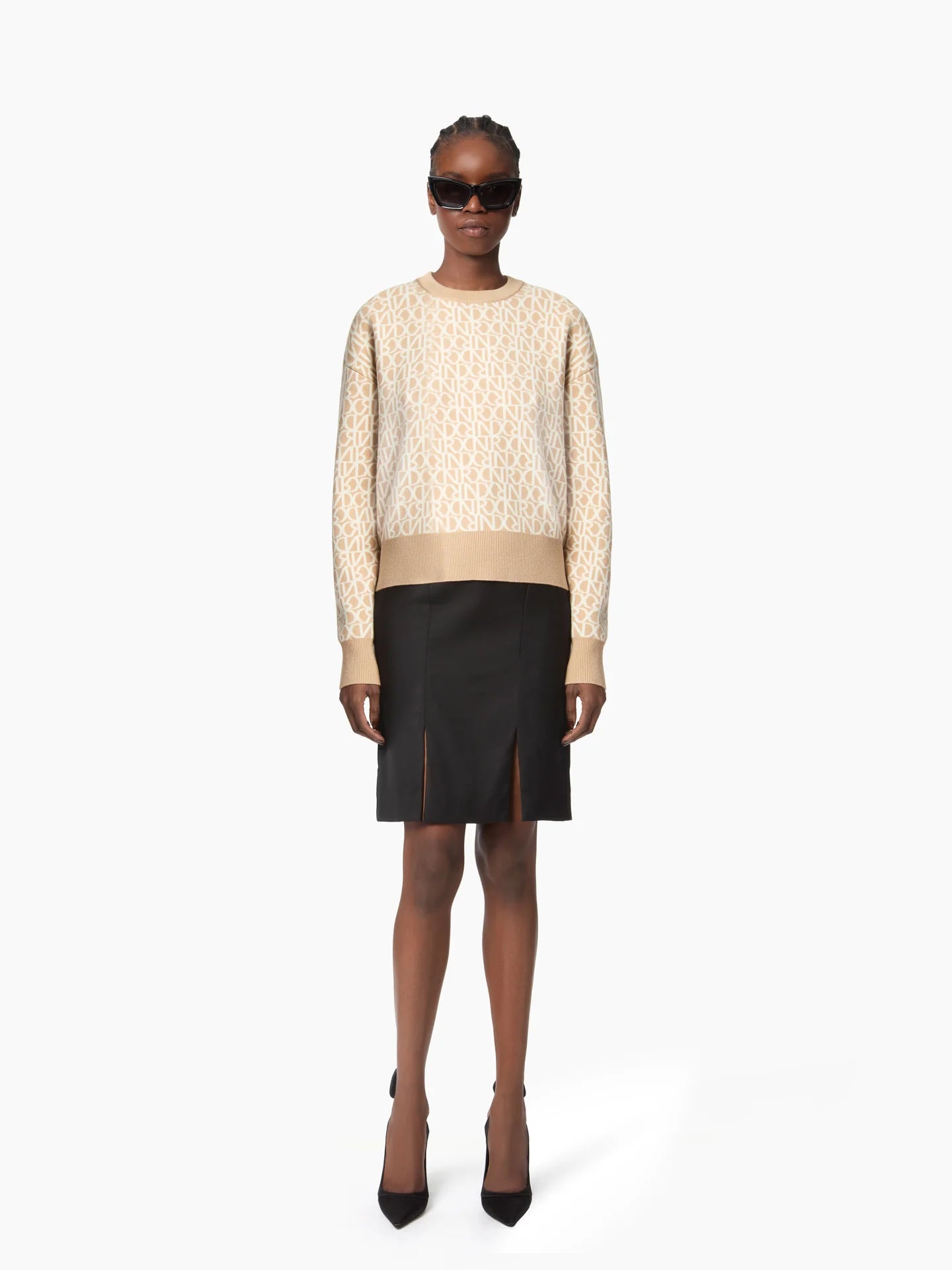 ALL OVER NR LOGO INTARSIA KNIT PULL OVER