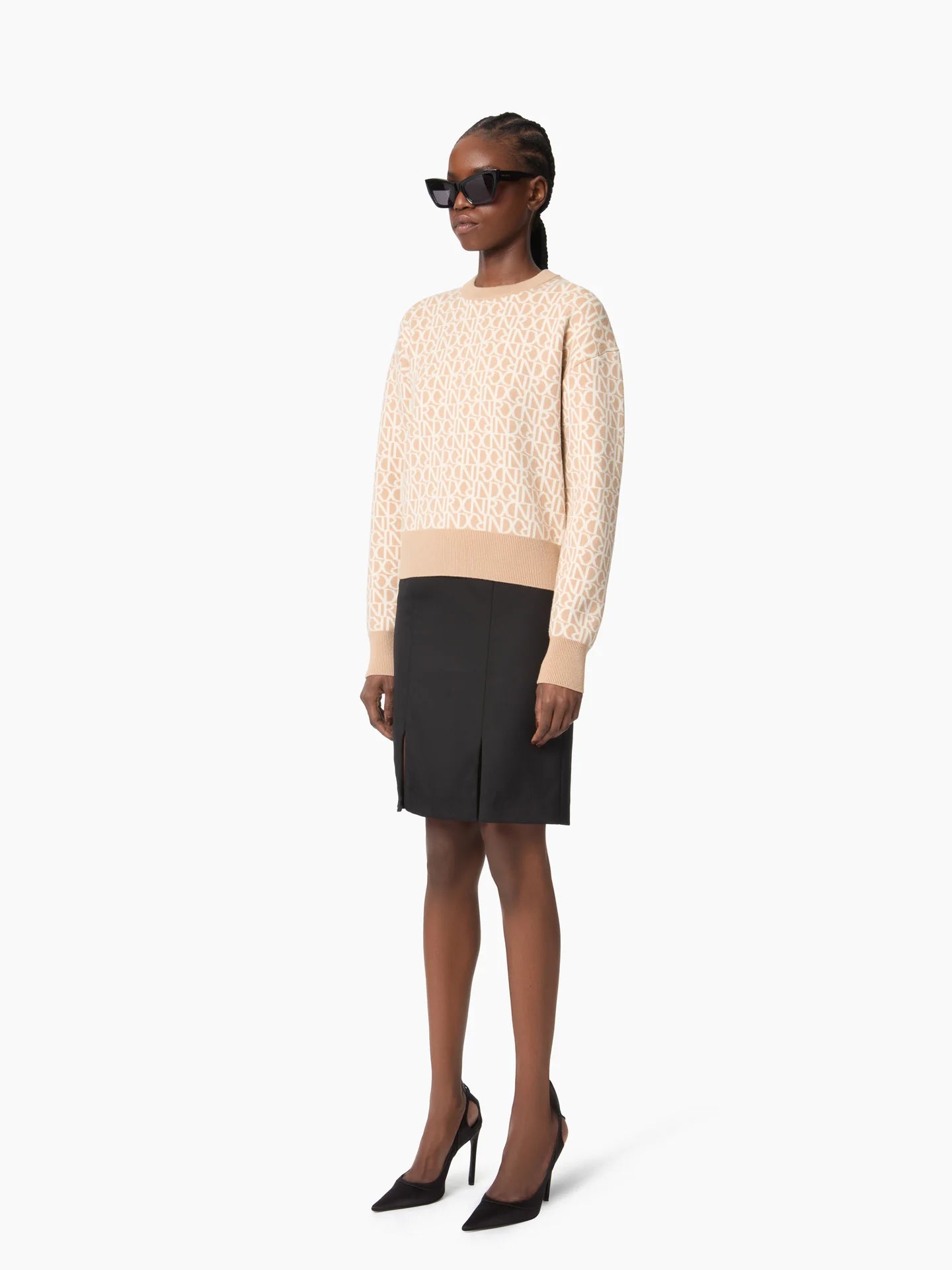 ALL OVER NR LOGO INTARSIA KNIT PULL OVER