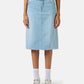 Denim skirt with regular waist and loose fit