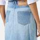 Denim skirt with regular waist and loose fit