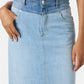 Denim skirt with regular waist and loose fit