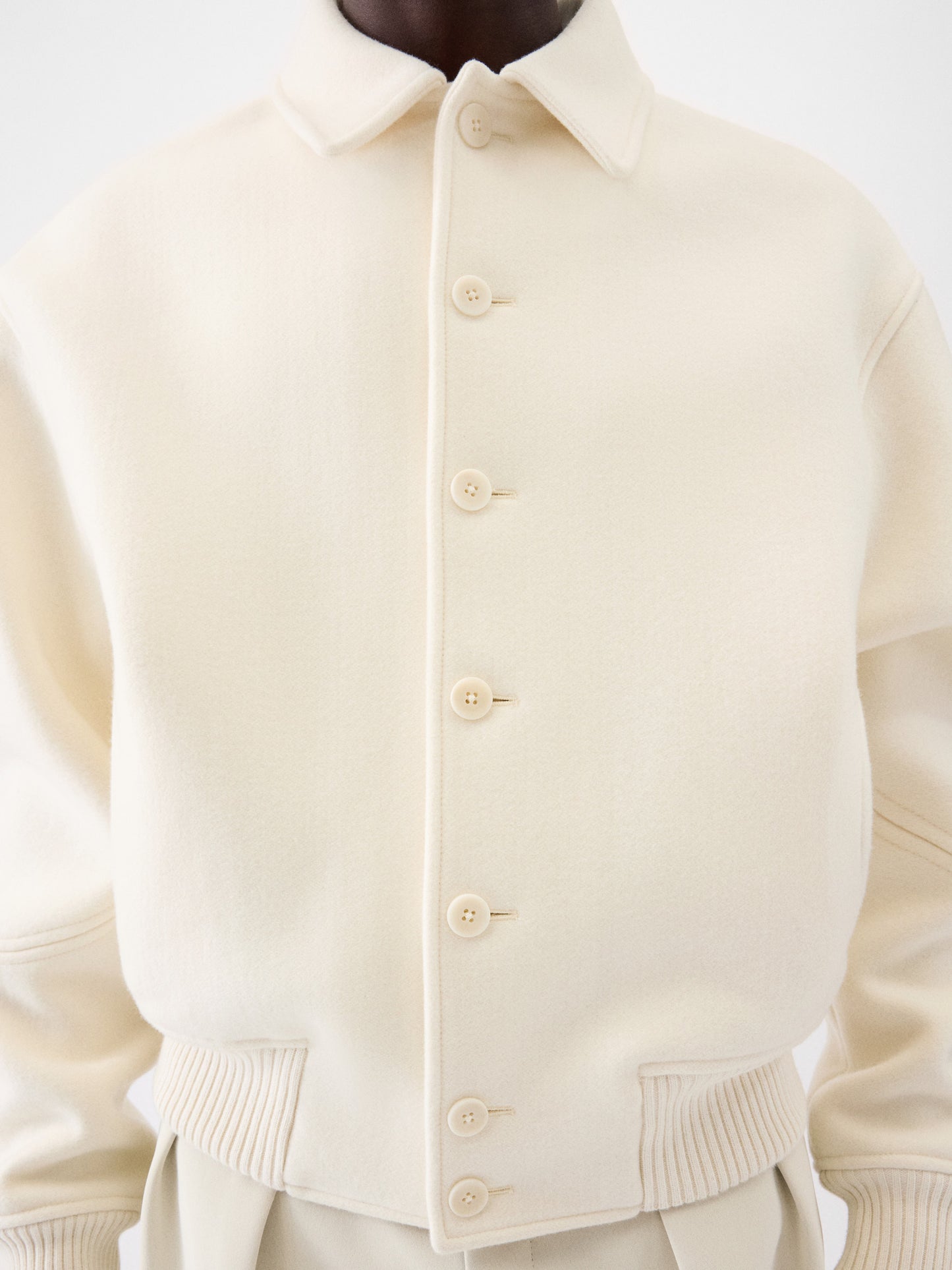 The Feltro White bomber jacket