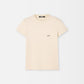 beige t-shirt with a small logo on a white background JACQUEMUS