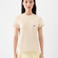 beige t-shirt with a small logo on a white background JACQUEMUS