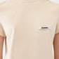beige t-shirt with a small logo on a white background JACQUEMUS