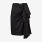 Black ruffled skirt on a white background