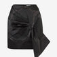 Black skirt with a large bow detail on a white background