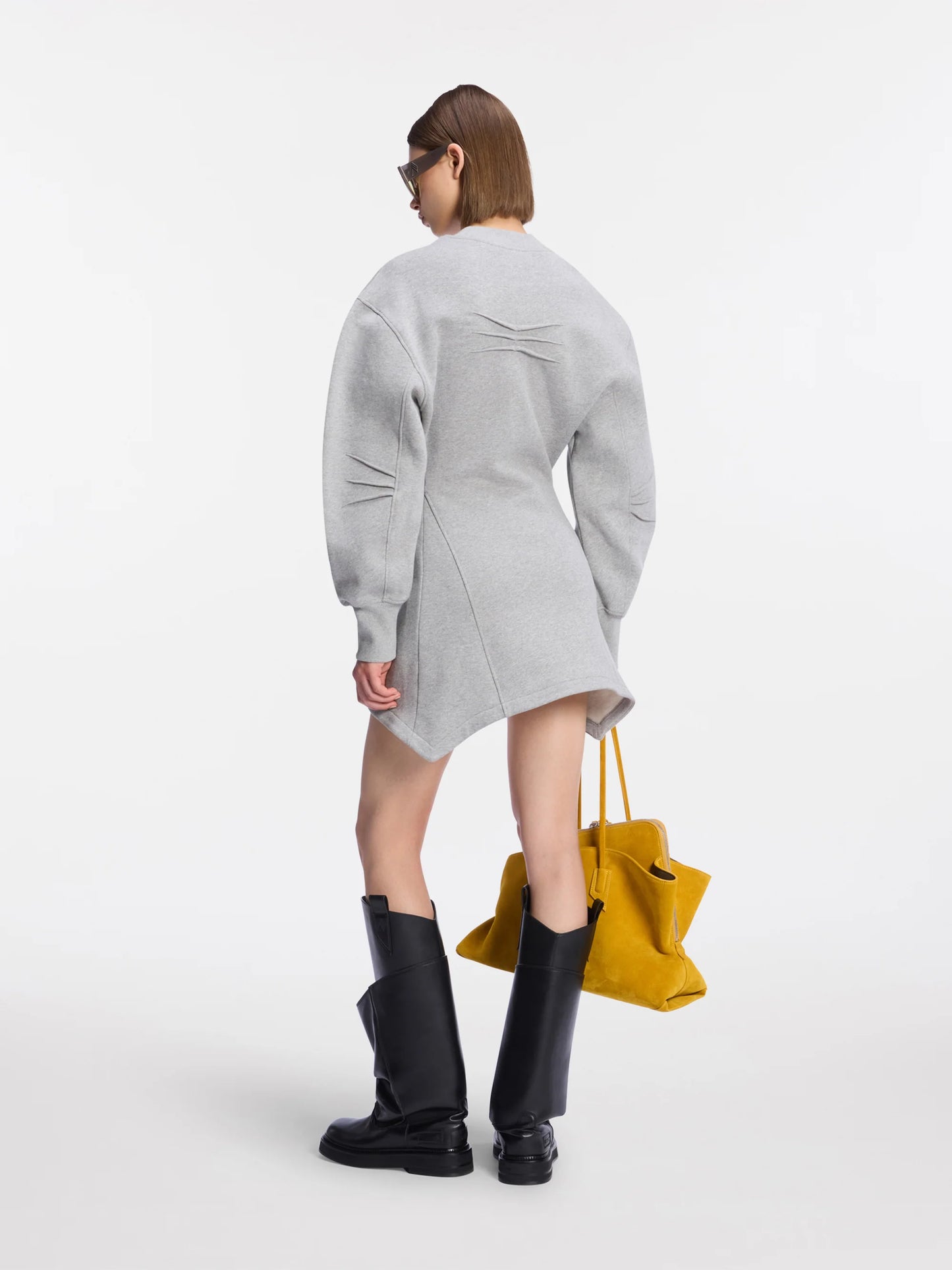 Melange grey mini dress