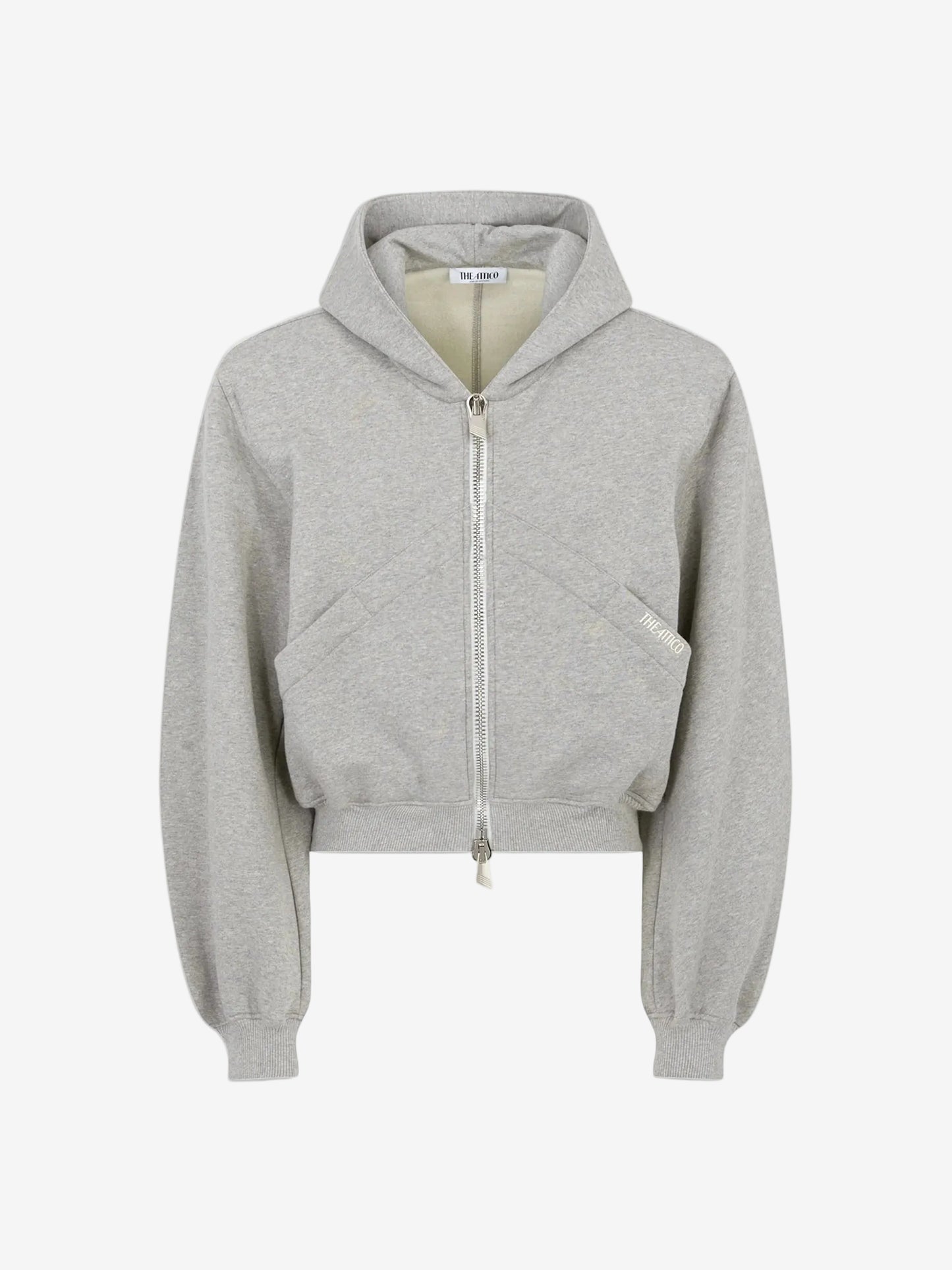 The Attico Cropped Zip-Up Hoodie